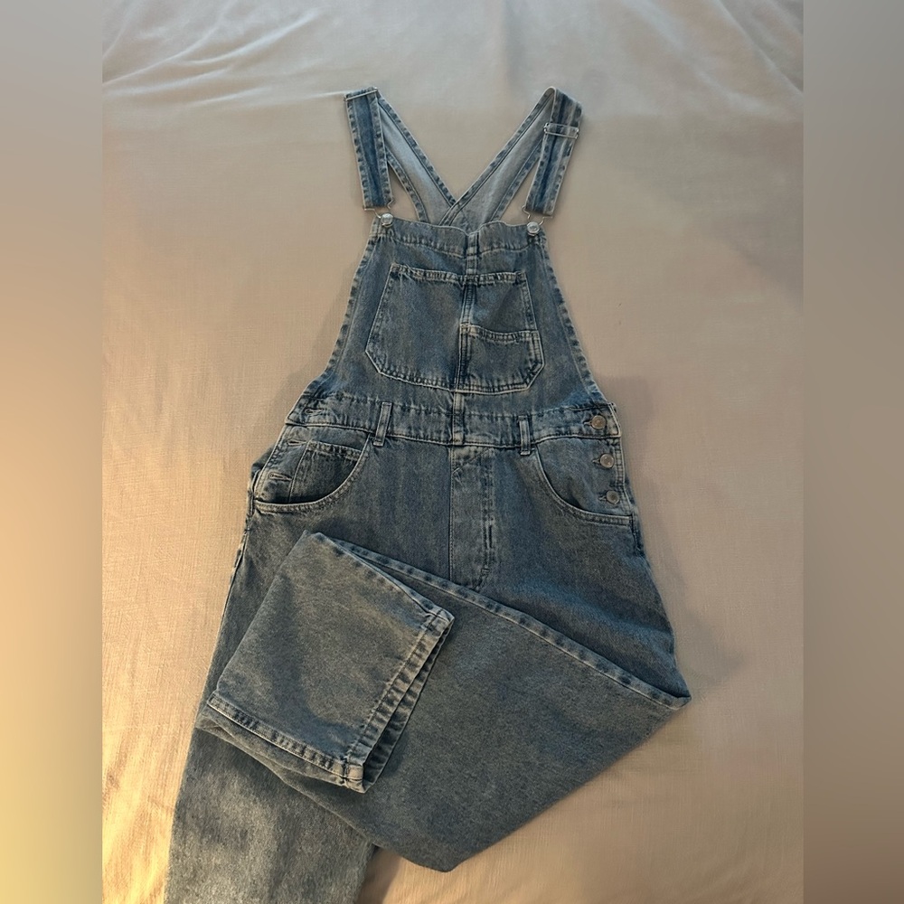 Free People Blue Denim Women Jeans Overalls